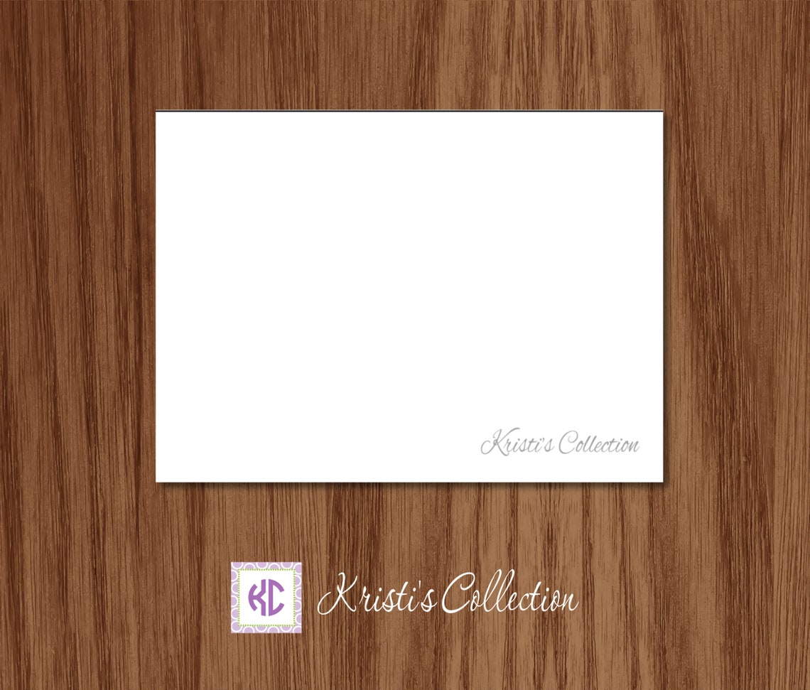 Classic Monogrammed Folded Note Cards Custom Stationery for Etsy