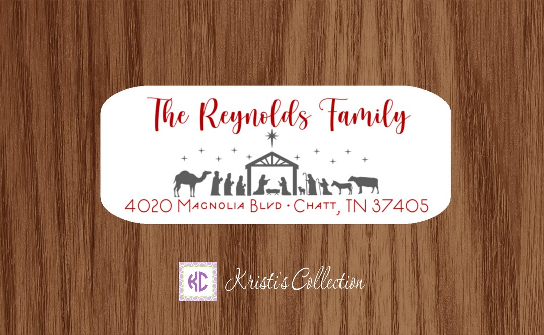 Address Labels Nativity Scene Shipping Stickers Christmas Card Return