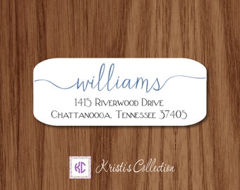 Etiquetas personalizadas para direcciones familiares / Pegatinas con letra cursiva