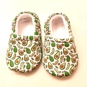 Baby Booties, Avocado shoes, Avocado Print shoes ( Prints may vary), Crib shoes, Baby shoes, Baby Gifts, Avocado baby shoes image 2
