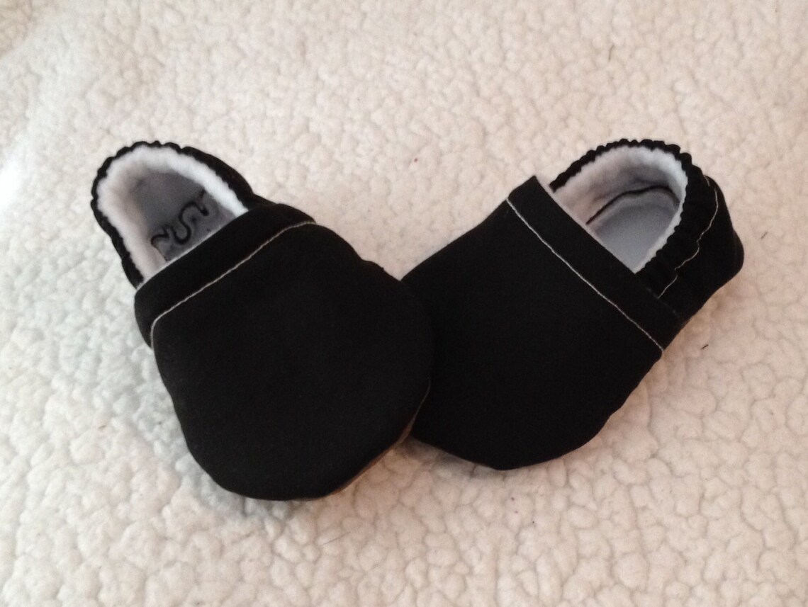Baby Booties in Black Crib Shoes Baby Gift Etsy