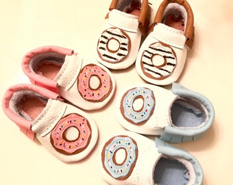 Baby Moccasins, Donut Baby Moccasins, Donut Moccasins, Donut Party