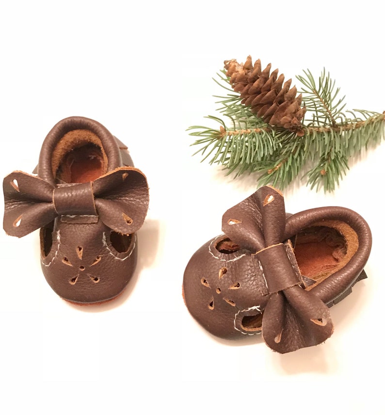 Bow Mary Janes, T-strap Bow Moccasins, Distressed Baby Moccasins Choose your color, Bow Moccasins, Soft Suede Sole shoes image 10
