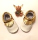 White with Gold fringe Baby Moccasins shoes, Gold Moccasins, White Leather Moccasins, Baby Booties, Baby gift 