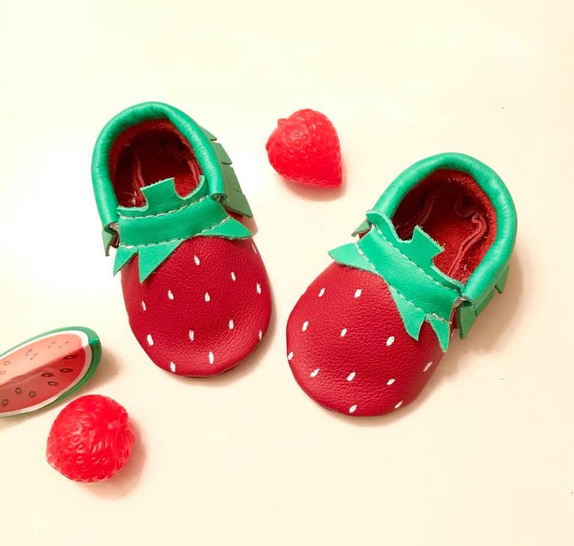 Baby Moccasins Strawberry Baby Moccasins Strawberry Baby - Etsy