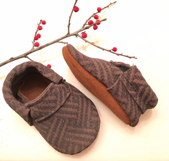 Mocassini per bambini, Mocassini Baby marroni, Mocchi marroni con