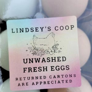 Farm Fresh Eggs - Egg Carton Sticker Label