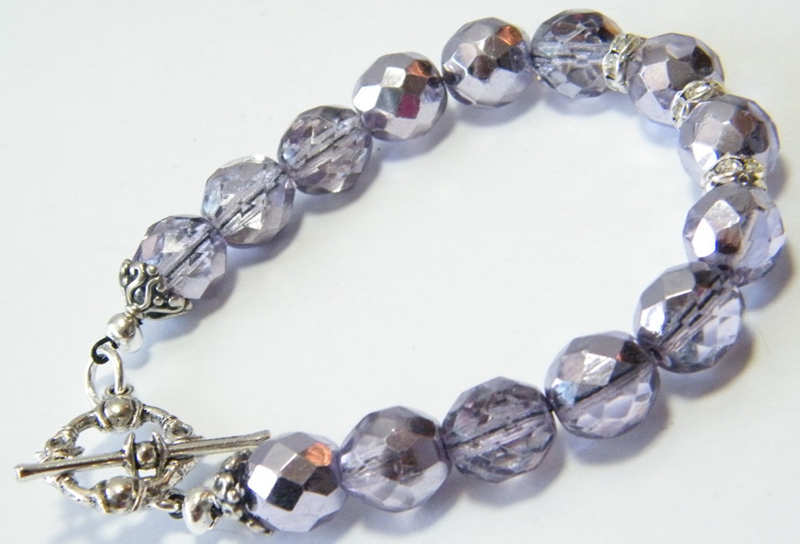 Crystal Bracelet Purple Bracelet Purple Crystal Bracelet Etsy