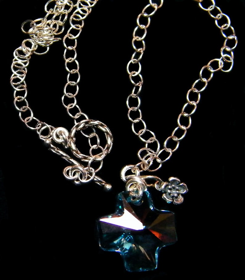 Swarovski Cross Necklace Christian Necklace Christian Etsy