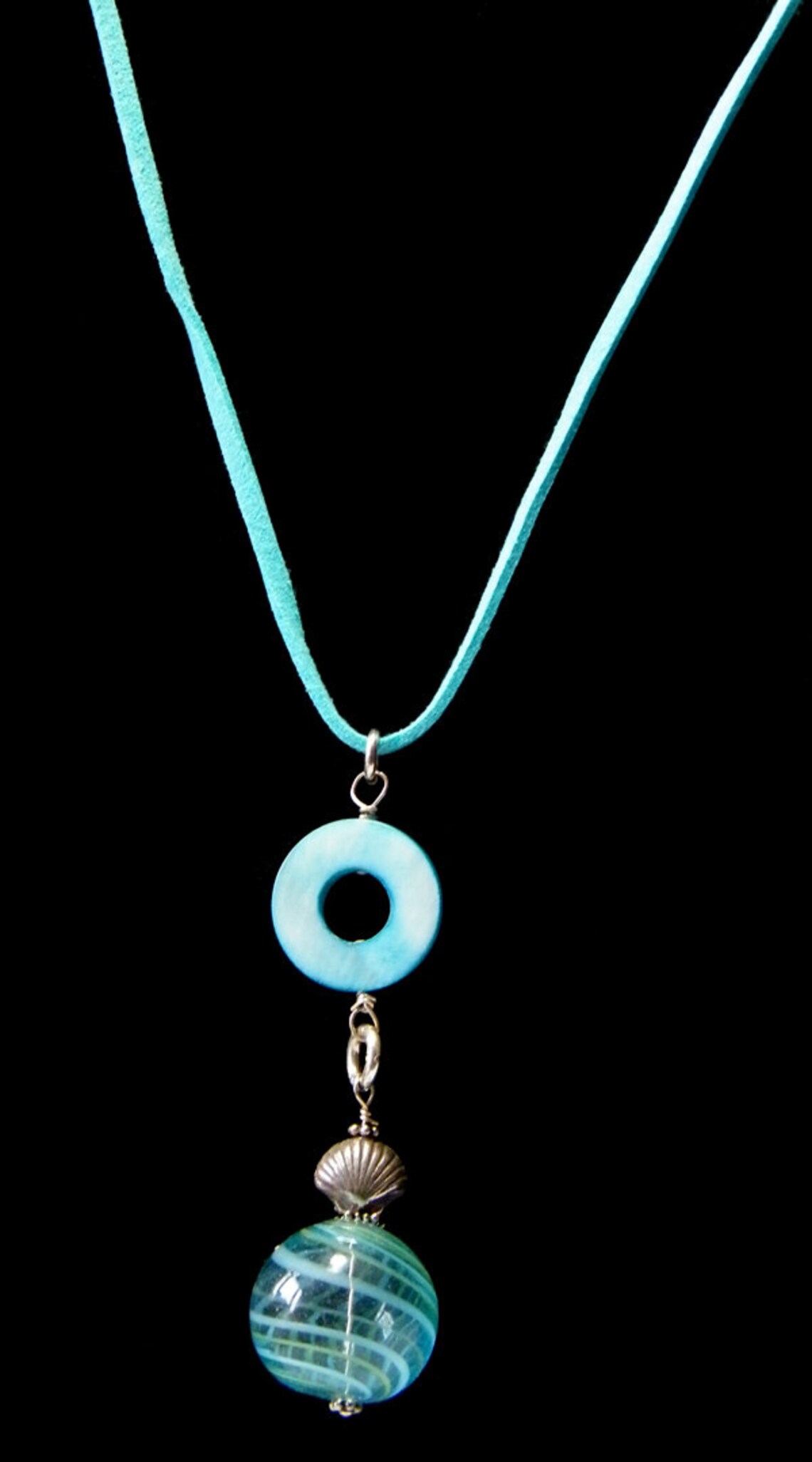 Glass Globe Pendant Necklace Blown Glass Pendant Necklace Etsy