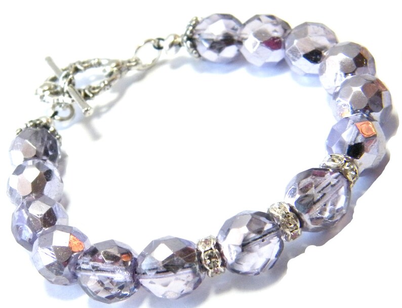 Crystal Bracelet Purple Bracelet Purple Crystal Bracelet Etsy