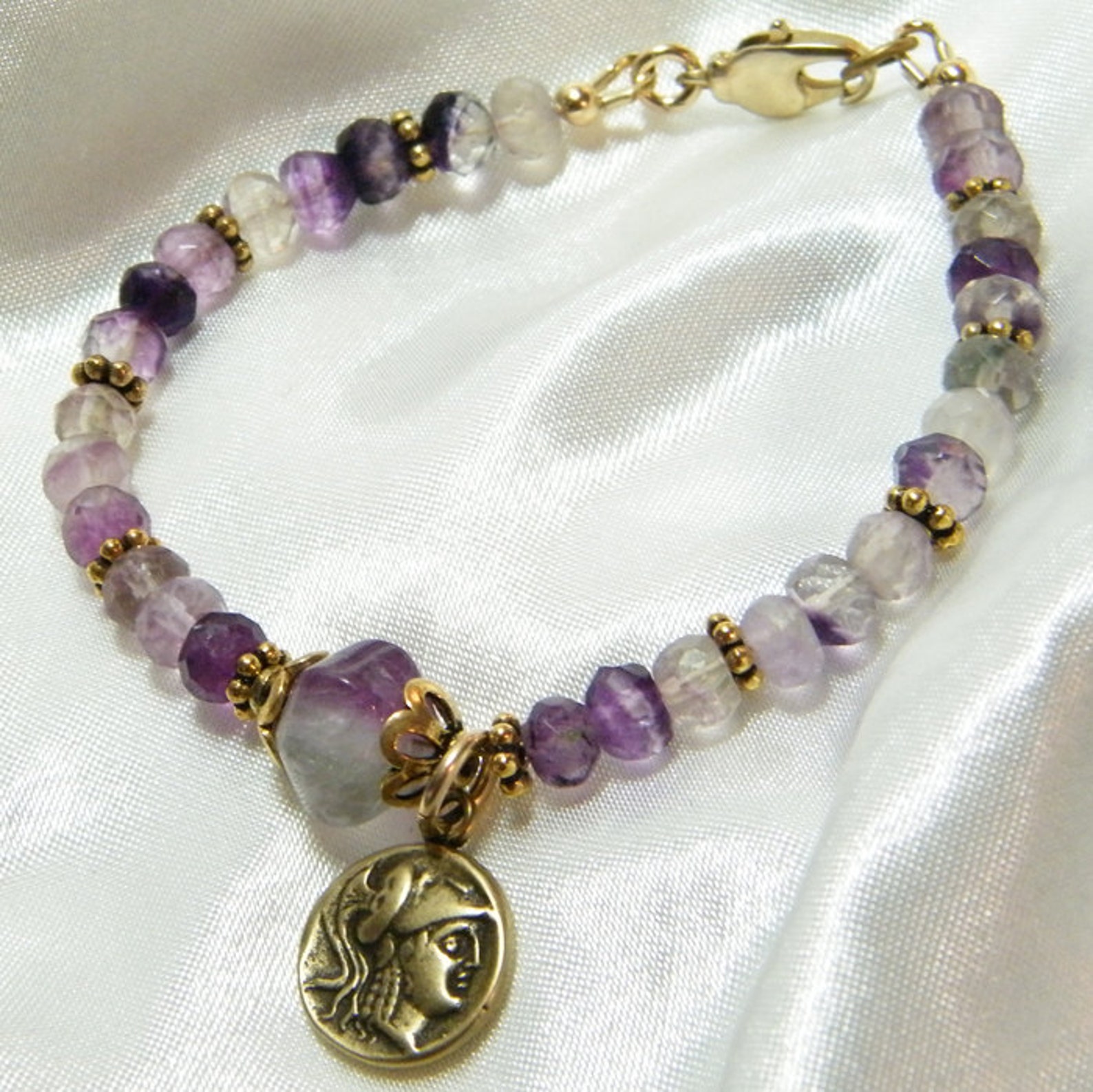 Fluorite Bracelet Fluorite Jewelry Gemstone Bracelet Stone Etsy