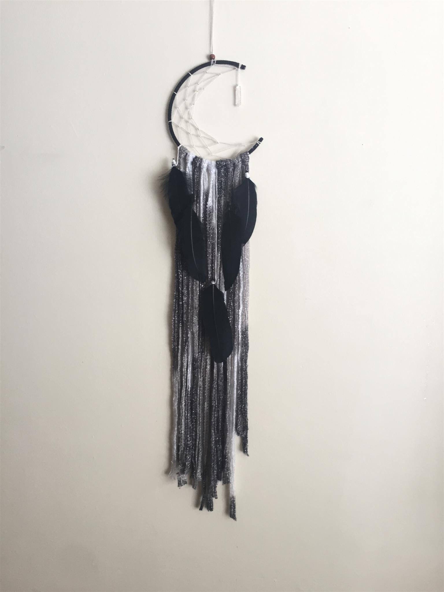 Download Moon Dream Catcher Crescent Moon Moon Phase Art Boho Wall Etsy