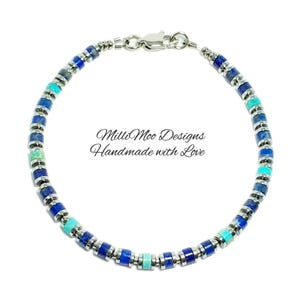 Mens Gift, Mens Gemstone Bracelets, Mens Lapis Lazuli Bracelet, Mens Bracelet, Turquoise Bracelet, Hematite Bracelet, Bracelet Stack, Steel