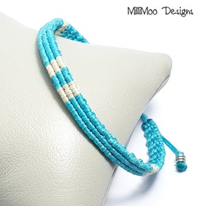 Mens Gift, Mens Woven Bracelet, Loom Bracelet, Turquoise Macrame Bracelet, Friendship Bracelet, Boho, Stacking Bracelet, Surf Bracelet