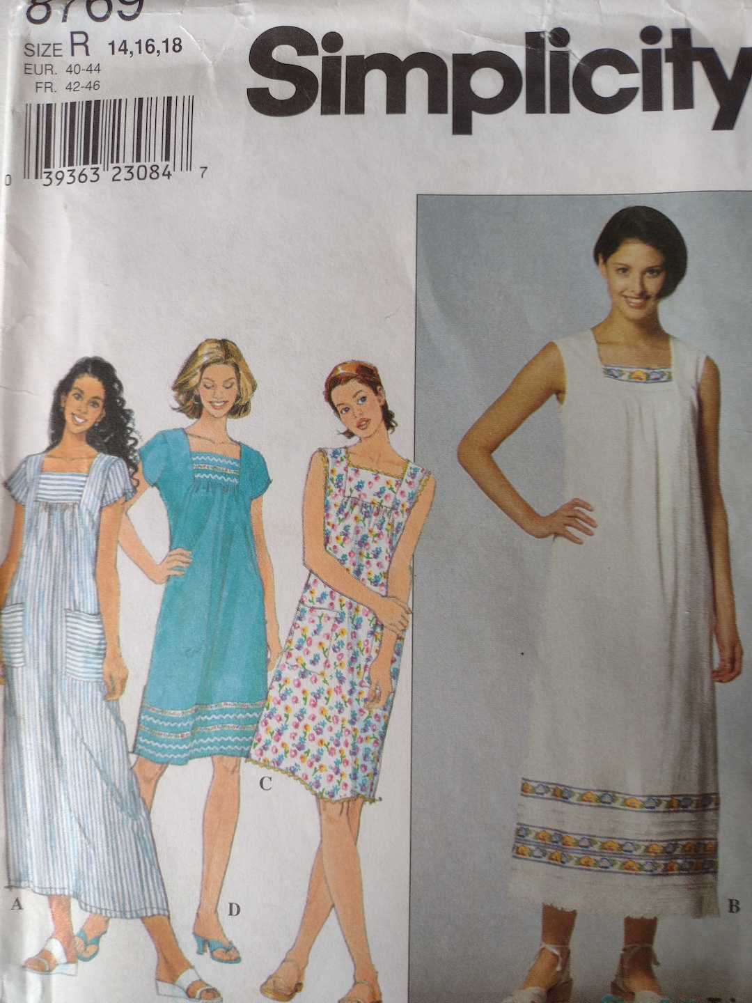Simplicity 8769 Vintage Sewing Pattern for Women's Dress Etsy