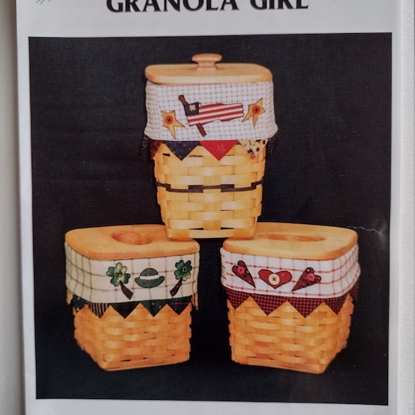 Granola Girl Vintage Sewing/Quilting/Applique Pattern to Make Tissue or Medium Spoon Basket Liner