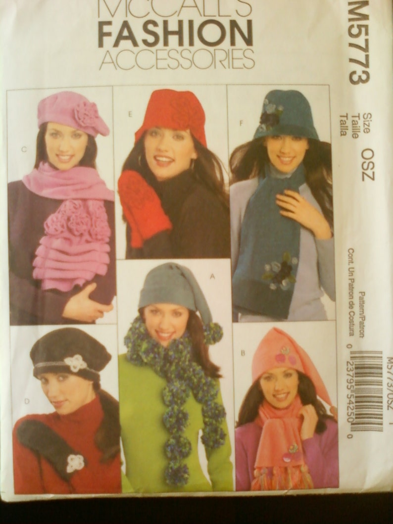 McCalls Fashion Accessories Scarves, Hats, Mittens Pattern 5773 image 1