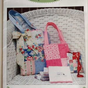 Little Charm Totes Sewing Pattern by Bunny Hill Designs to Make Totes in 3 Sizes