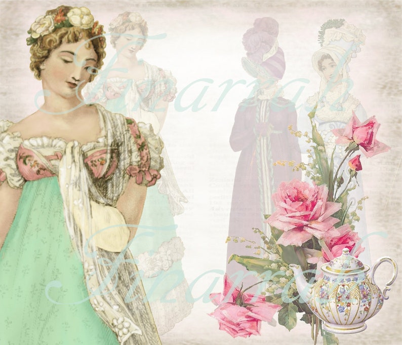 Digital Download Jane Austen Regency Era Journal Pages 5 sheets