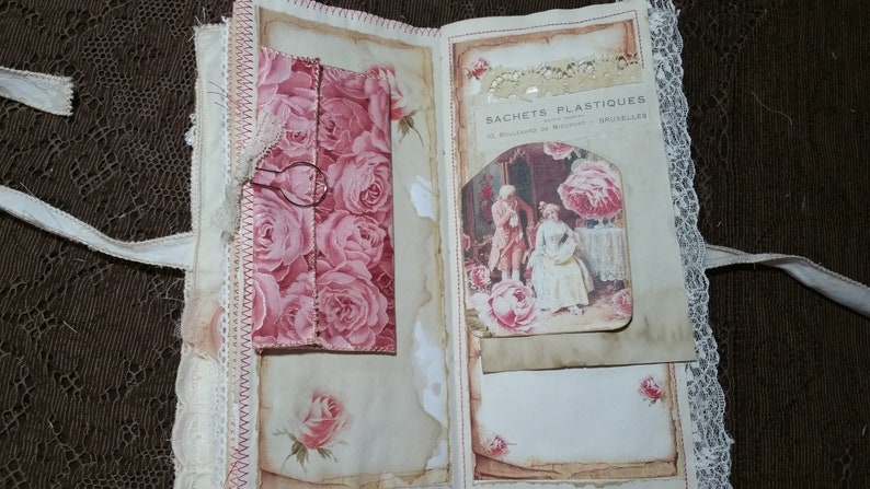 Fabric Covered Journal with Vintage Court Scenes image 4