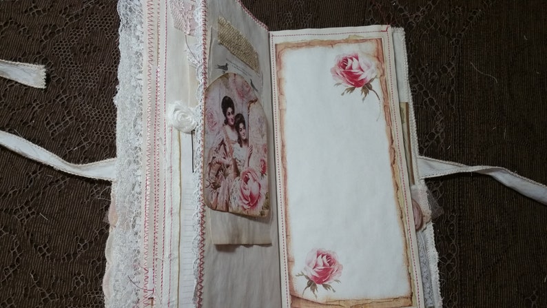 Fabric Covered Journal with Vintage Court Scenes image 8