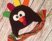 Crochet Turkey Hat, Turkey Beanie, Turkey Hat, Thanksgiving Hat