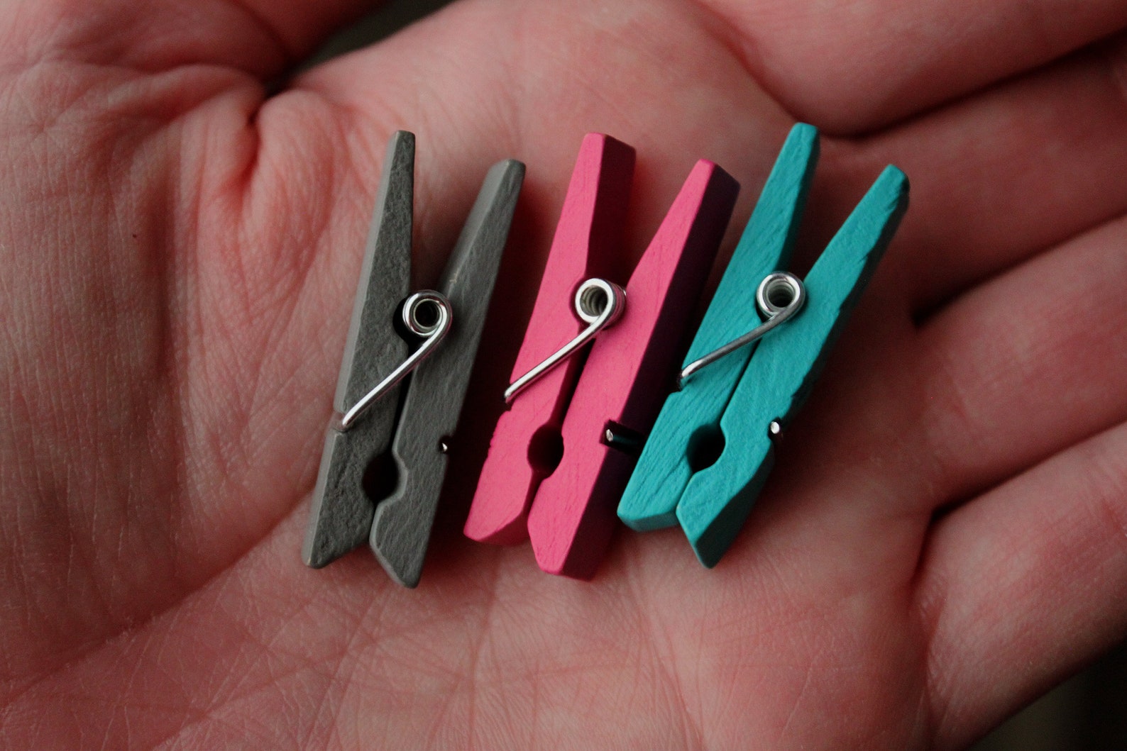 20 Miniature Clothes Pins Set of 20 Small MultiColor Etsy