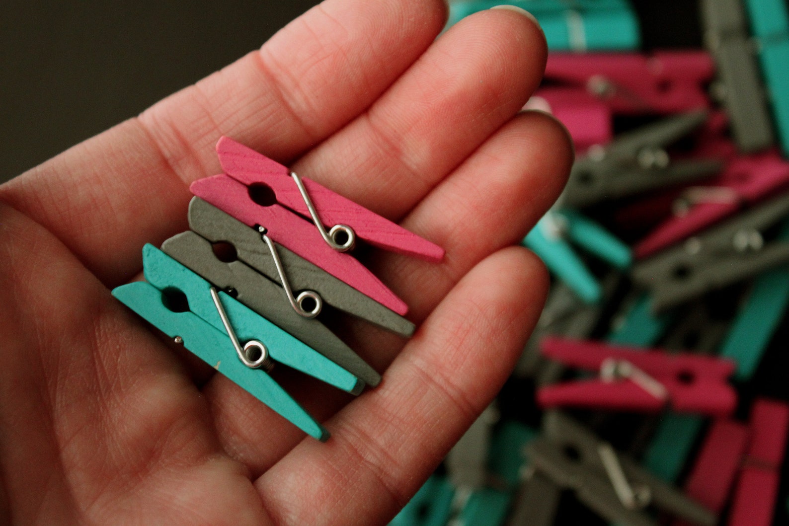 20 Miniature Clothes Pins Set of 20 Small MultiColor Etsy