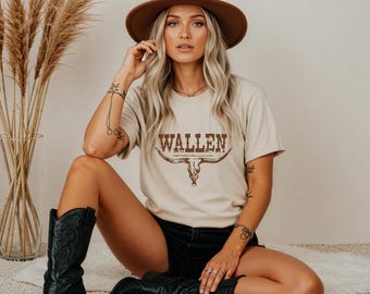 Morgan Wallen Shirt Country Concert Tour Merchandise Premium Cotton Ringspun Tee Casual Western Skull Design Music Festival Singer Live