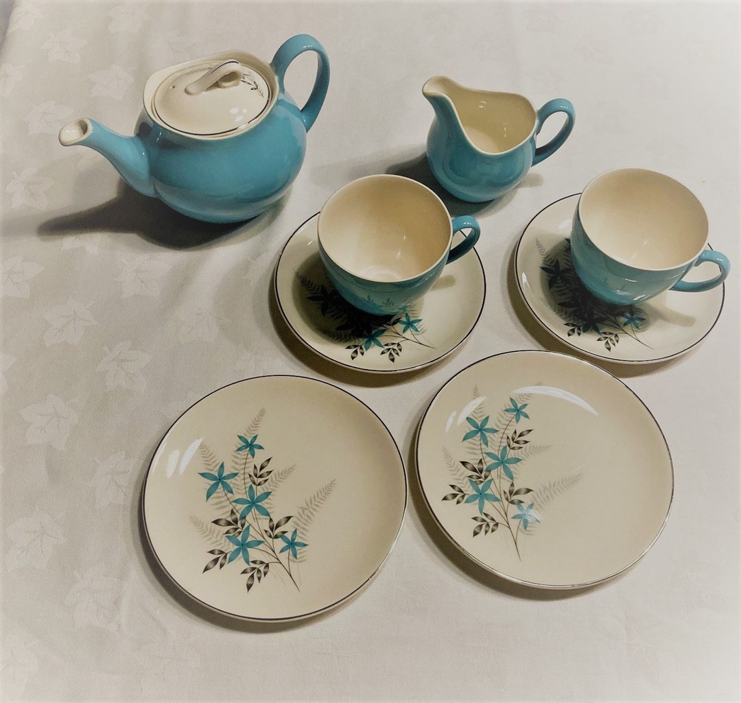 Johnson Brothers 1950's 2 Person Tea Set JB707 Turquoise Etsy