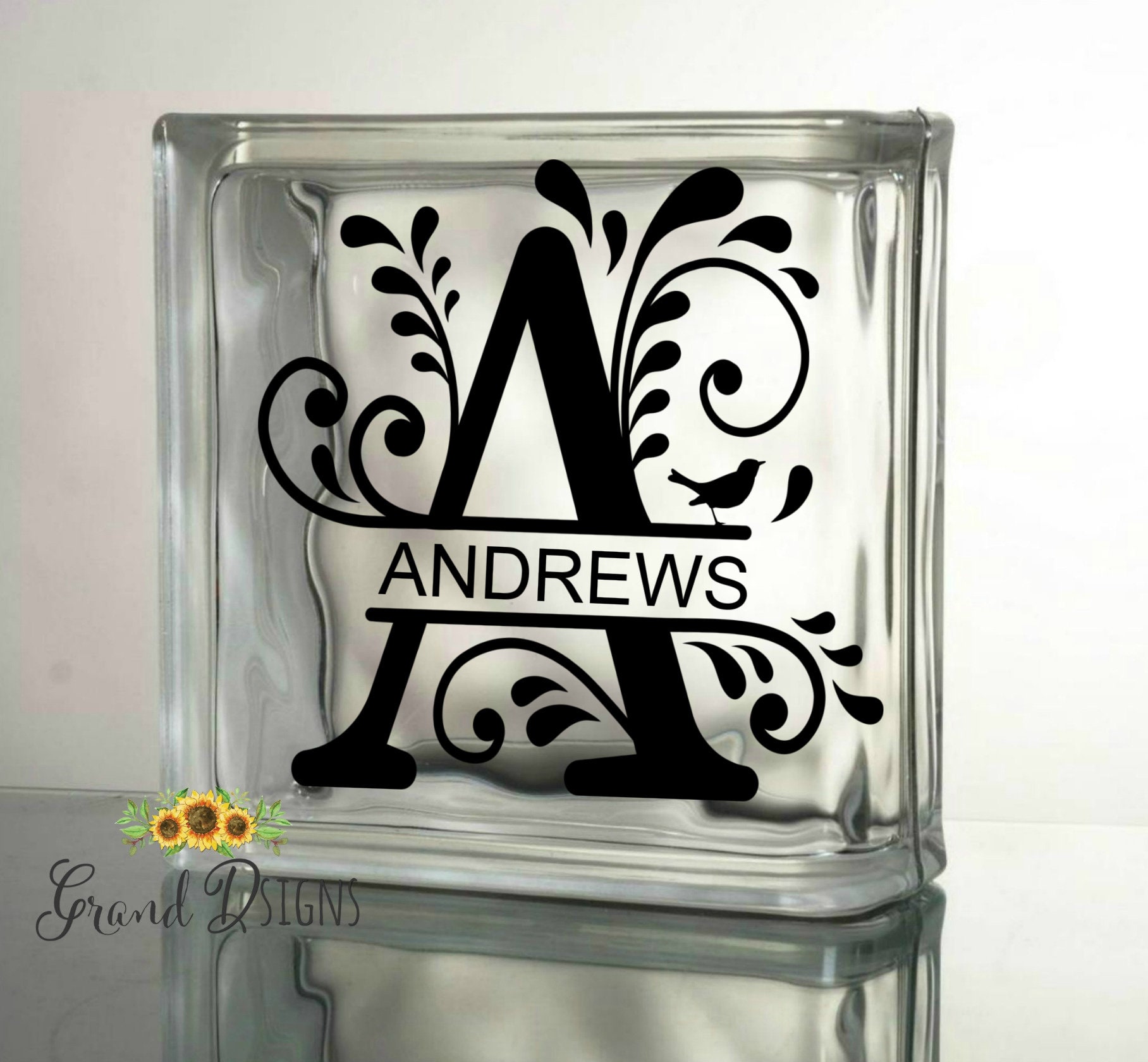 Glass block best sale letters