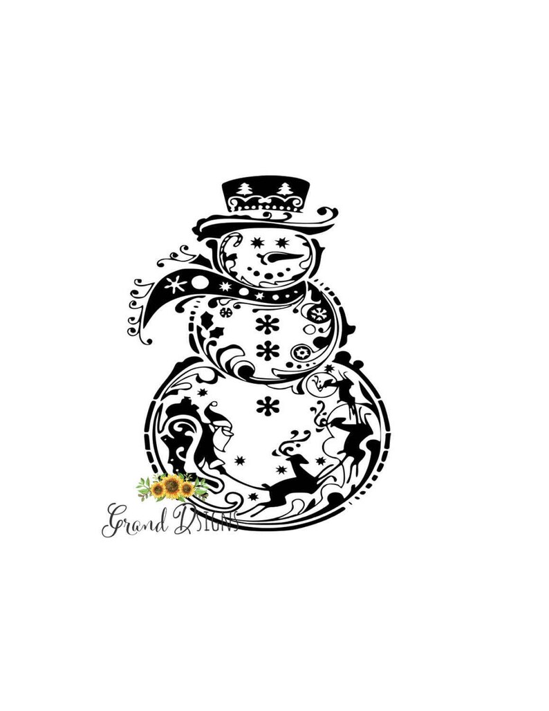 Snowman Decal Christmas Decals for Glass Blocks Vinyl Etsy