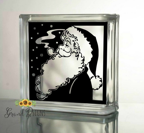 Santa decal Christmas decals for glass blocks vinyl decals Etsy