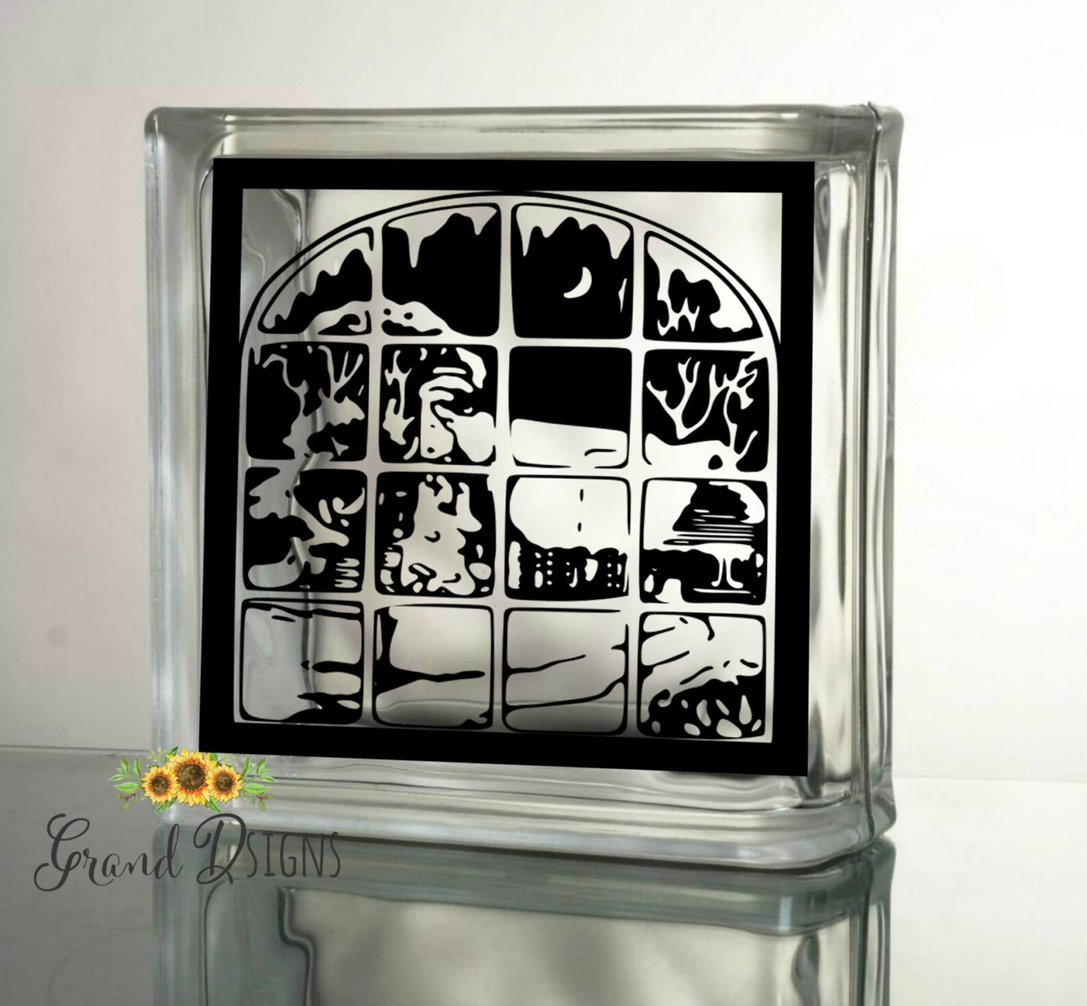 Winter Scene Decal Christmas Decals for Glass Blocks Vinyl Etsy