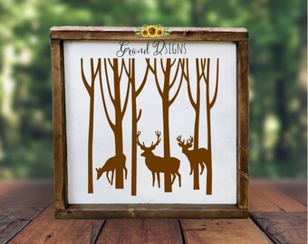Winter deer decal - Christmas decals for glass blocks - vinyl decals for Christmas - DIY Christmas crafts to make - SOPH02