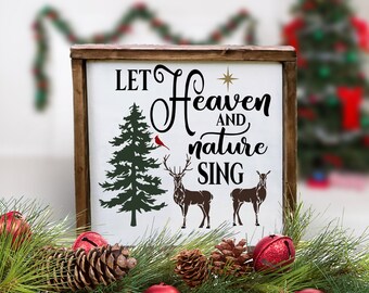 Let heaven and nature sing vinyl decal - Christmas decals for glass blocks - Tile - mirror - DIY Christmas crafts to make - JCC06