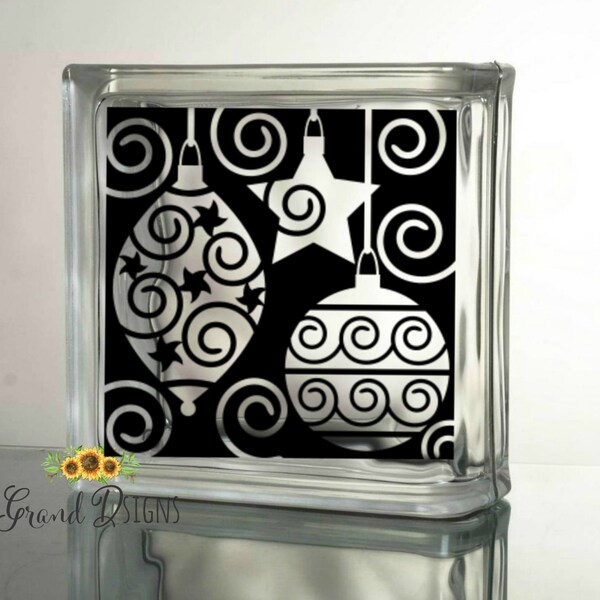 Christmas Glass Block Etsy