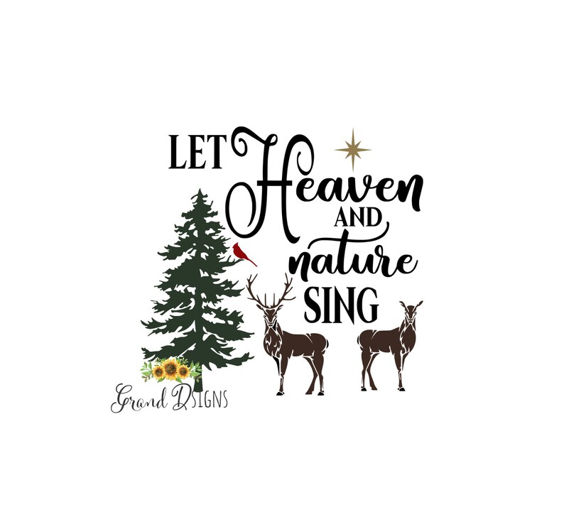 Let Heaven and Nature Sing Vinyl Decal Christmas Decals for - Etsy