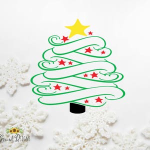 Christmas tree vinyl decal Christmas decals for glass blocks vinyl decals for Christmas DIY Christmas crafts to make LL086 image 2