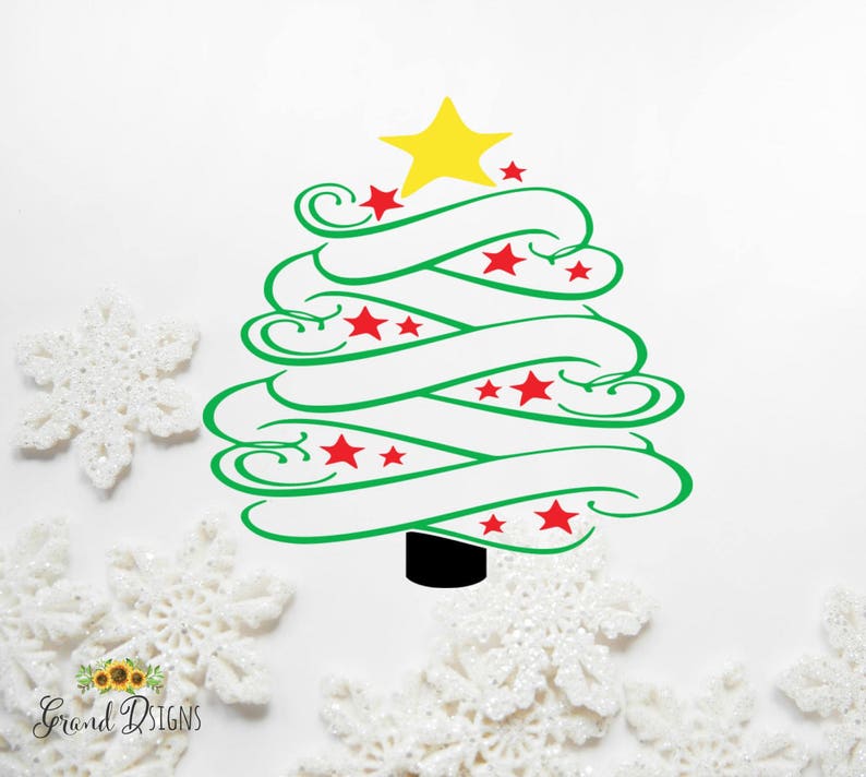 Christmas tree vinyl decal Christmas decals for glass blocks vinyl decals for Christmas DIY Christmas crafts to make LL086 image 2