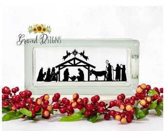 Nativity decal - Christmas decals for glass blocks - vinyl decals for Christmas - DIY Christmas crafts to make - SCRAP02