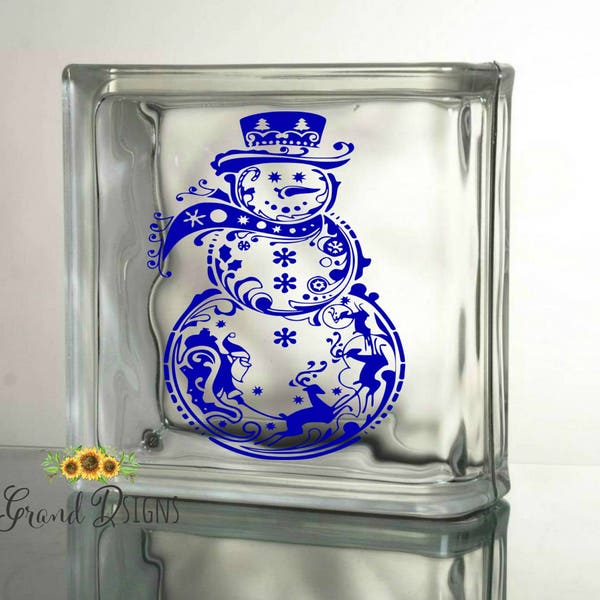 "snowman Decals" for Glass Etsy