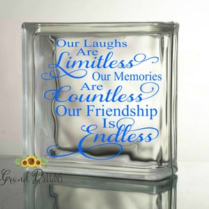 Our laughs are limitless vinyl decal glass block home decor ceramic tile sticker SEC01 image 1