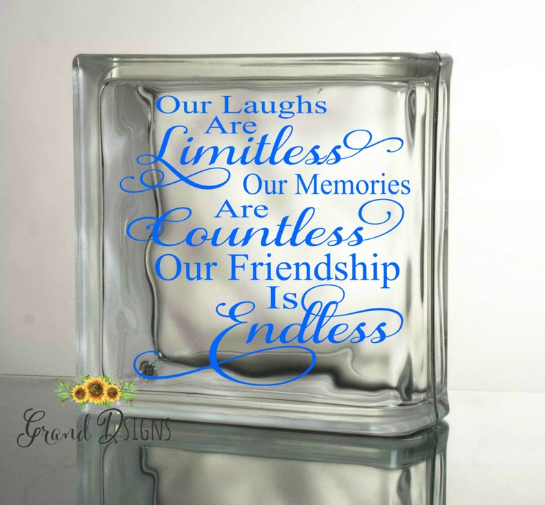 Our laughs are limitless vinyl decal glass block home decor ceramic tile sticker SEC01 image 1