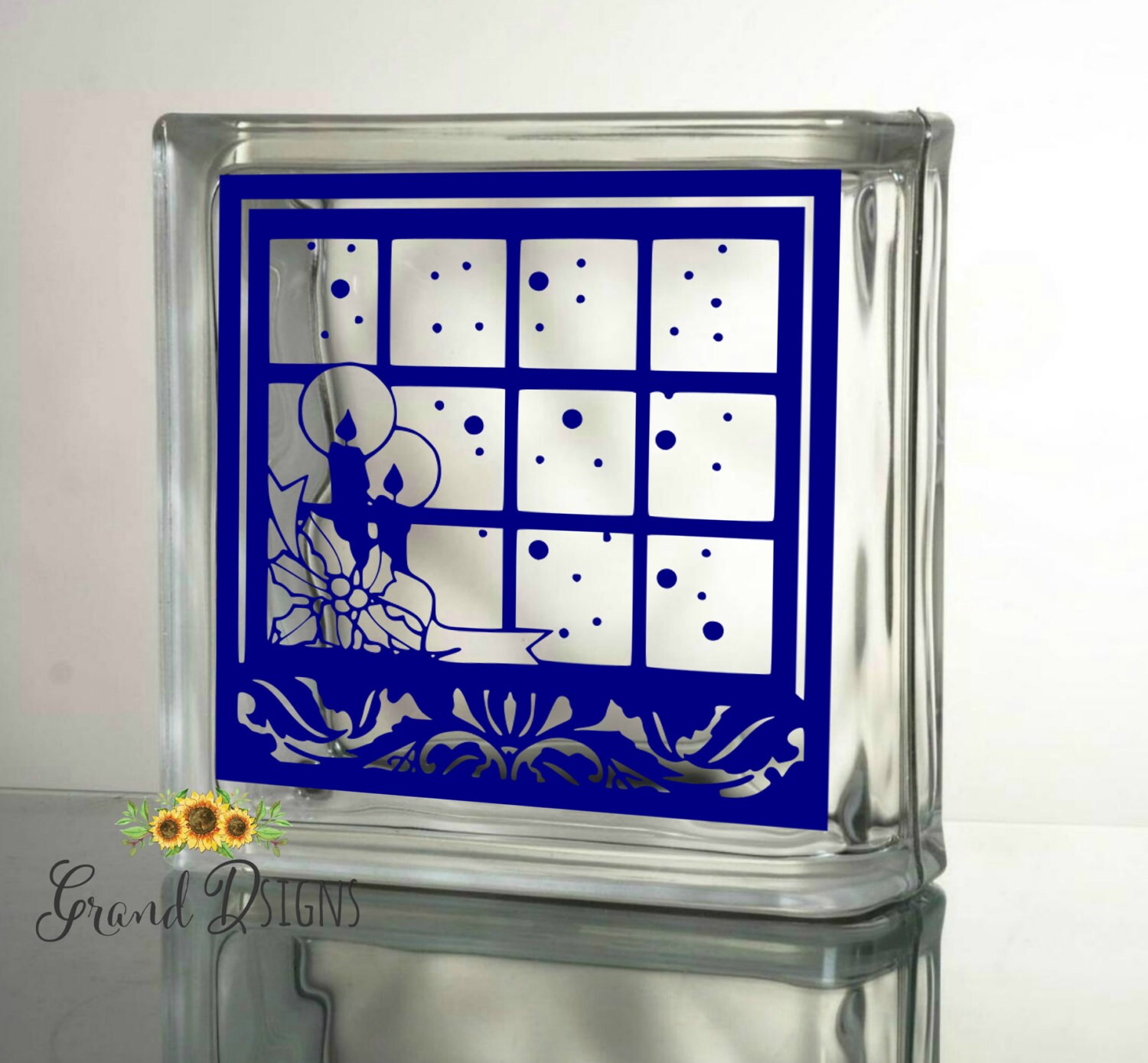 Candle silhouette decal Christmas decals for glass blocks Etsy