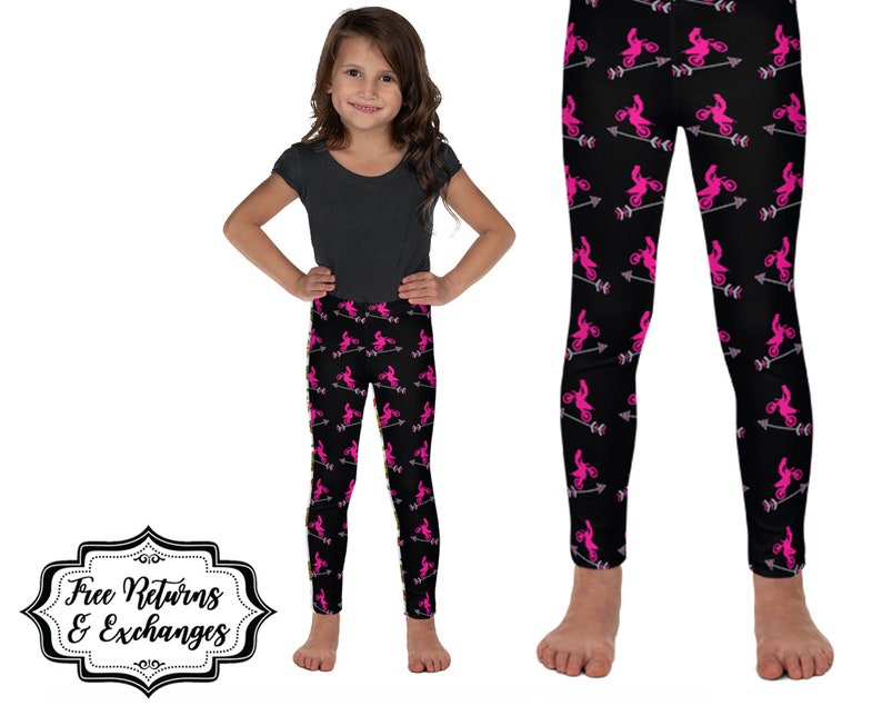 Youth Size Tights; Pants Clothing Gift Kids/' Pink Dirt Bike /& Arrow Leggings \u2022 Motocross Girls Clothes; Toddler