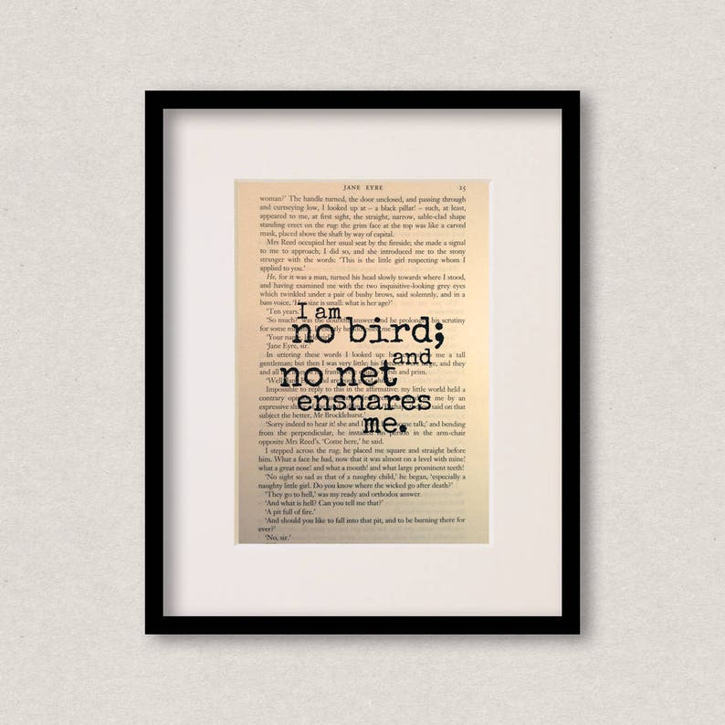 Jane Eyre Quote Print Inspirational Quote Christmas Gift Etsy