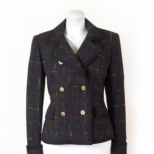 ジャケット VERSACE Embroidered Tweed Blazer VERSACE Double-breasted metallic cotton-blend tweed blazer