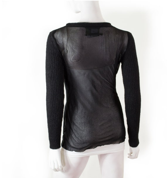 Top Jean Paul Gaultier Black and alpaca mesh / 90… - image 4